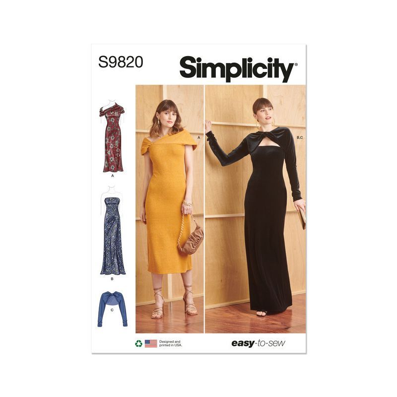 Patron Simplicity 9820.K5 (36-44) - Robes en maille avec boléro