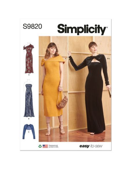 Patron Simplicity 9820.K5 (36-44) - Robes en maille avec boléro