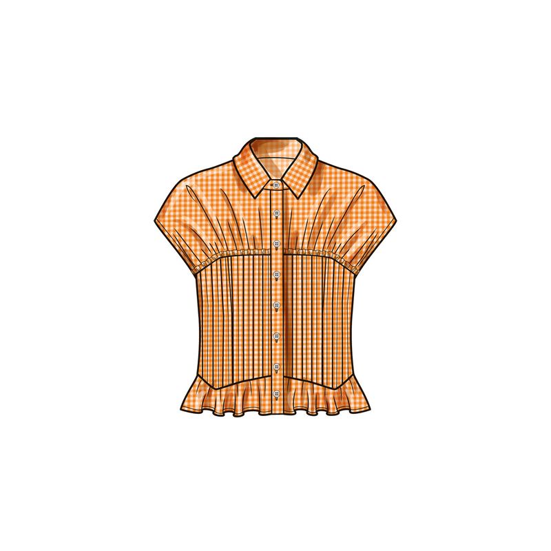 Patron Simplicity 9821.H5 (34-42) - Blouse pour femmes avec variations de col, manches et ourlet