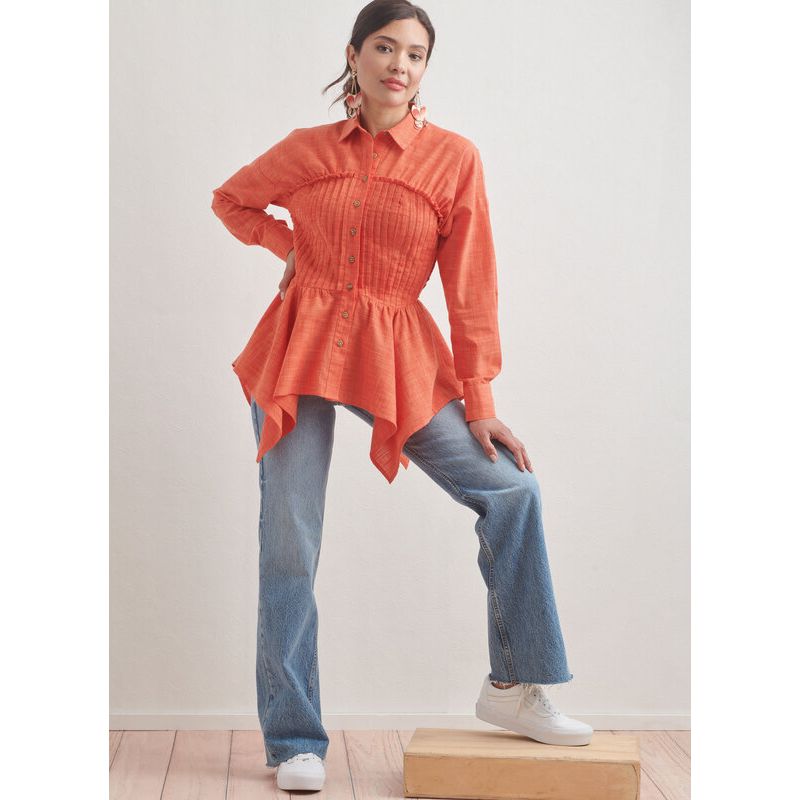 Patron Simplicity 9821.H5 (34-42) - Blouse pour femmes avec variations de col, manches et ourlet