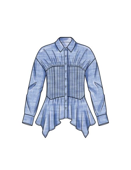 Patron Simplicity 9821.H5 (34-42) - Blouse pour femmes avec variations de col, manches et ourlet