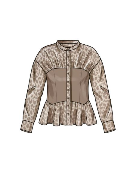 Patron Simplicity 9821.H5 (34-42) - Blouse pour femmes avec variations de col, manches et ourlet