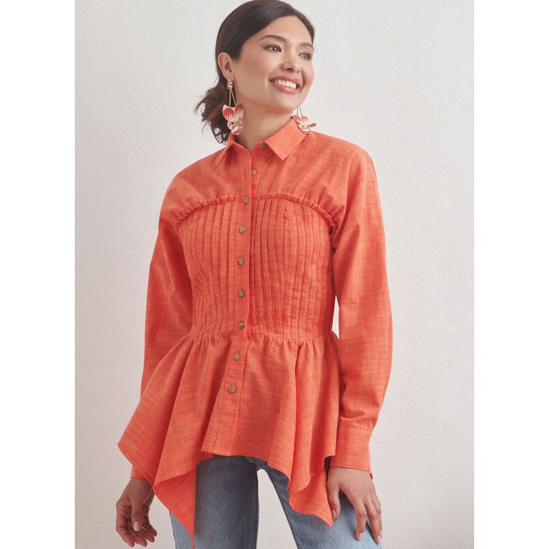 Patron Simplicity 9821.H5 (34-42) - Blouse pour femmes avec variations de col, manches et ourlet