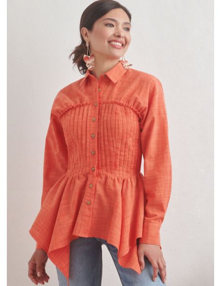 Patron Simplicity 9821.H5 (34-42) - Blouse pour femmes avec variations de col, manches et ourlet