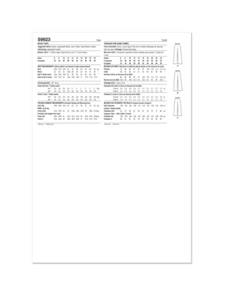 Patron Simplicity 9823.H5 (34-42) - Pantalon pour femmes