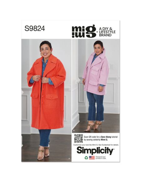 Patron Simplicity 9824.A - Manteau en deux longueurs par Mimi G Style