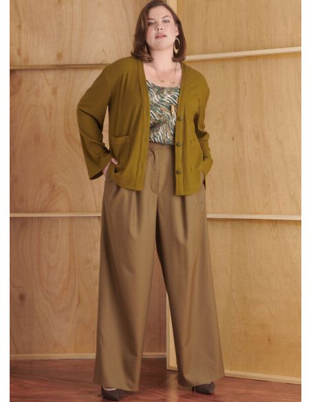 Patron Simplicity 9827.W2 (48-56) - Pantalon en deux longueurs, caraco et cardigan