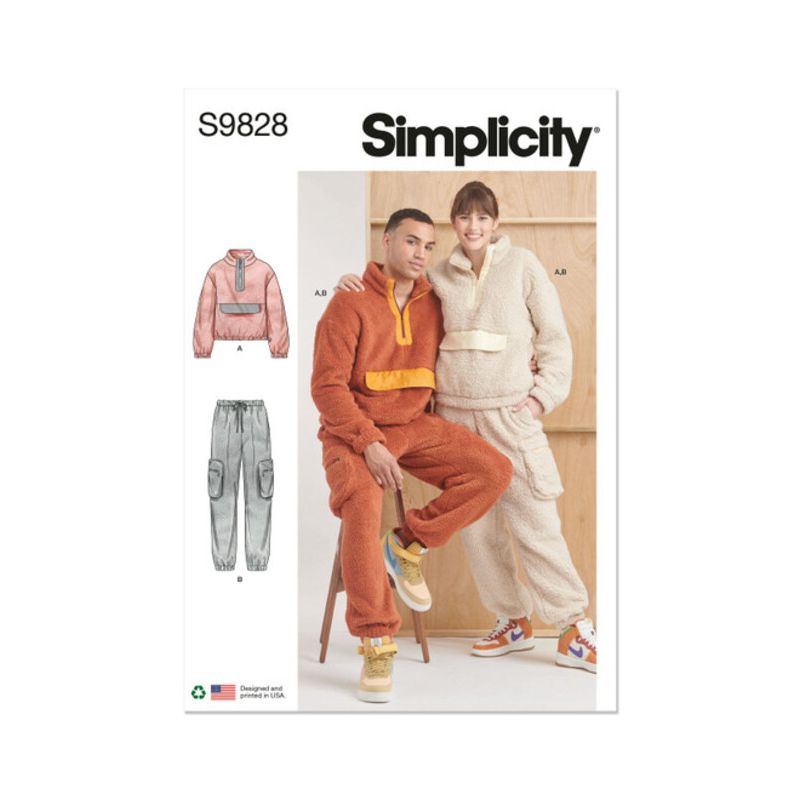 Patron Simplicity 9828.A - Sweatshirt et pantalon unisexes