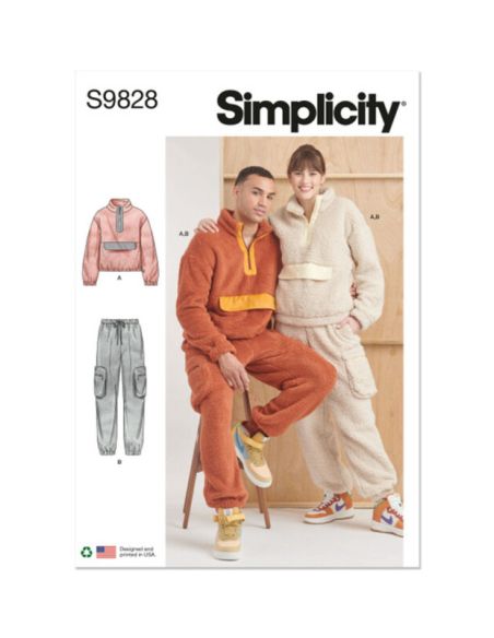 Patron Simplicity 9828.A - Sweatshirt et pantalon unisexes