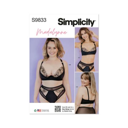 Patron Simplicity 9833.A - Soutien-gorge, culotte et string pour femmes par Madalynne Intimates