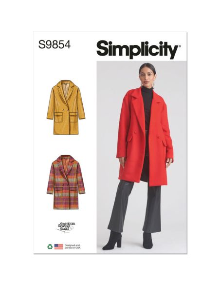 Patron Simplicity 9854.K5 (36-44) - Manteau doublé pour femmes