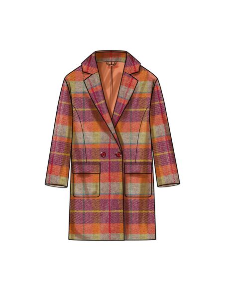 Patron Simplicity 9854.K5 (36-44) - Manteau doublé pour femmes