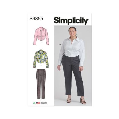 Patron Simplicity 9855.M1 (38-46) - Haut corseté et pantalon ajusté pour femmes