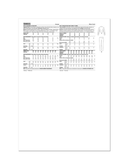 Patron Simplicity 9855.M1 (38-46) - Haut corseté et pantalon ajusté pour femmes