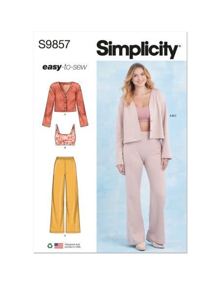 Patron Simplicity 9857.A - Loungewear en maille pour femmes