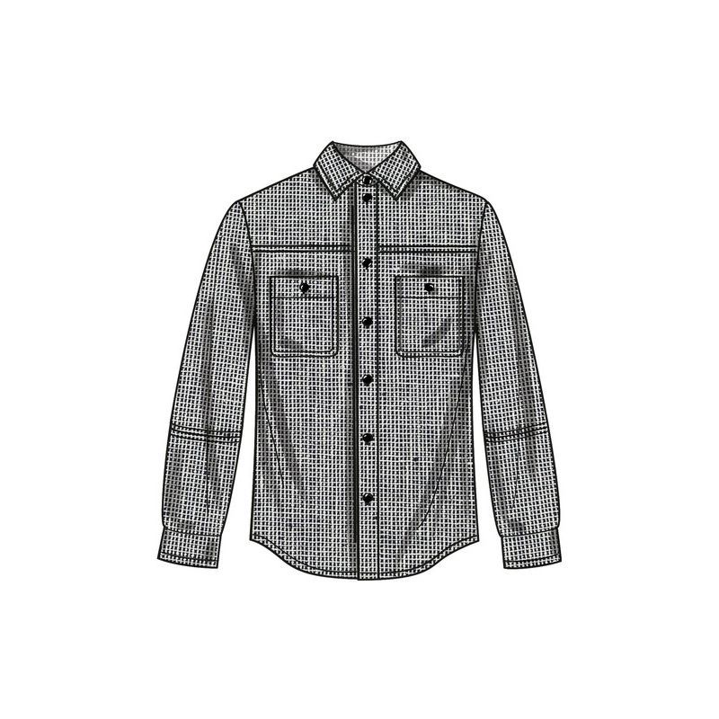 Patron Simplicity 9858.A - Chemises unisexes