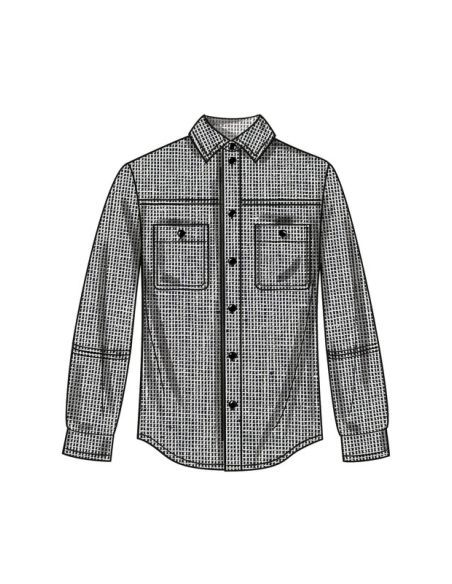 Patron Simplicity 9858.A - Chemises unisexes