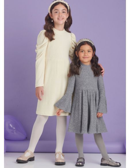 Patron Simplicity 9862.HH (3-6) - Robes en maille pour enfants et filles