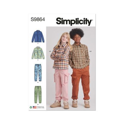 Patron Simplicity 9864.A - Chemise et pantalon cargo pour filles et garçons