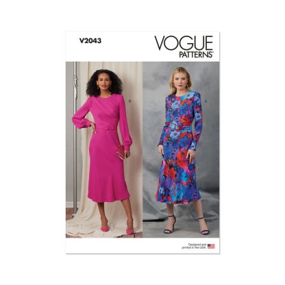 Patron Vogue 2043 H5 (34-42) - Robe drapée avec ceinture