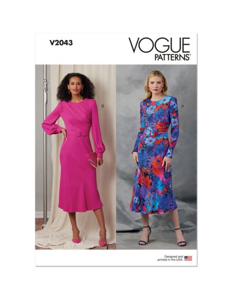 Patron Vogue 2043 H5 (34-42) - Robe drapée avec ceinture