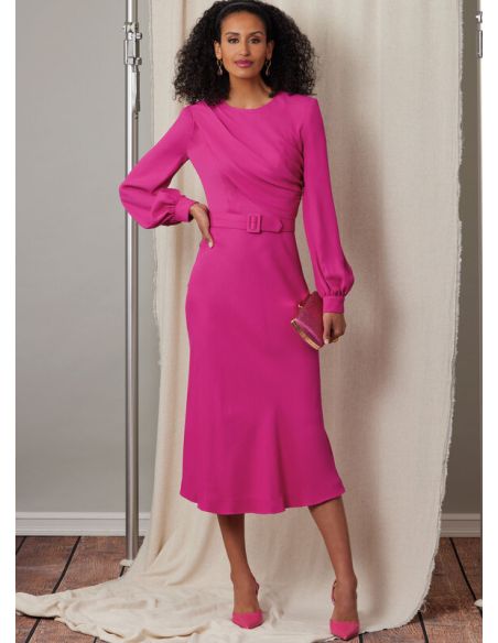 Patron Vogue 2043 H5 (34-42) - Robe drapée avec ceinture
