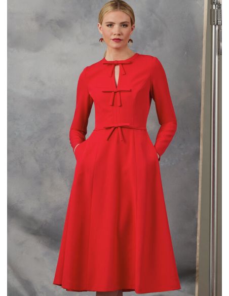Patron Vogue 2044 B5 (36-44) - Robe Fit-and-Flare avec Variations de Manches
