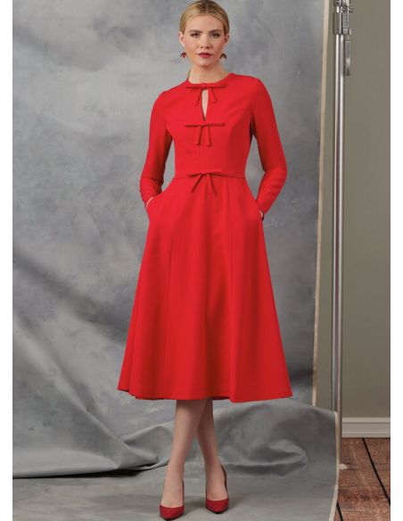Patron Vogue 2044 B5 (36-44) - Robe Fit-and-Flare avec Variations de Manches