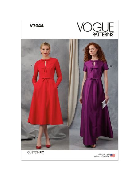 Patron Vogue 2044 B5 (36-44) - Robe Fit-and-Flare avec Variations de Manches