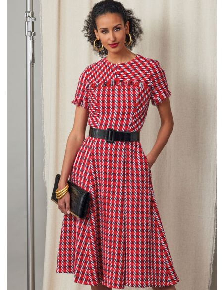 Patron Vogue 2046 D5 (32-40) - Robe fit-and-flare avec variations de manches