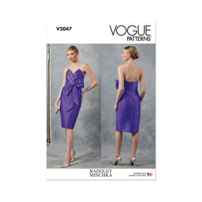 Patron Vogue 2047 B5 (36-44) - Robe de soirée avec bustier drapé