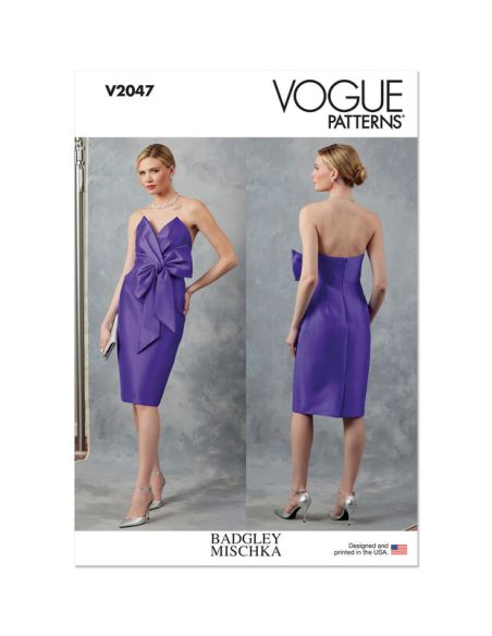 Patron Vogue 2047 B5 (36-44) - Robe de soirée avec bustier drapé