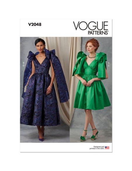 Patron Vogue 2048 H5 (34-42) - Robe de soirée avec décolleté en V