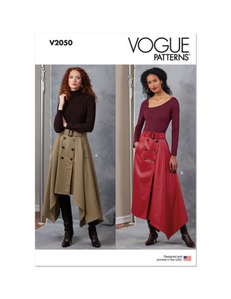 Patron Vogue 2050 B5 (36-44) - Jupe midi portefeuille avec ceinture
