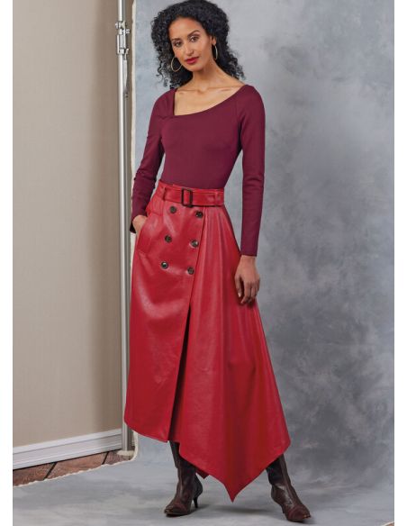 Patron Vogue 2050 B5 (36-44) - Jupe midi portefeuille avec ceinture
