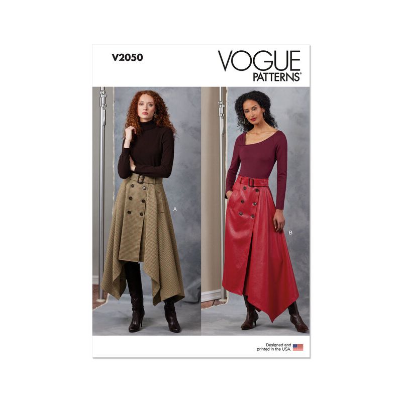 Patron Vogue 2050 B5 (36-44) - Jupe midi portefeuille avec ceinture