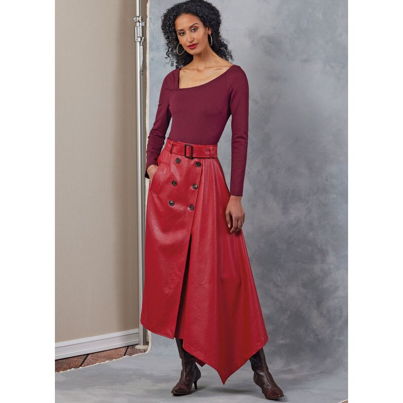 Patron Vogue 2050 B5 (36-44) - Jupe midi portefeuille avec ceinture