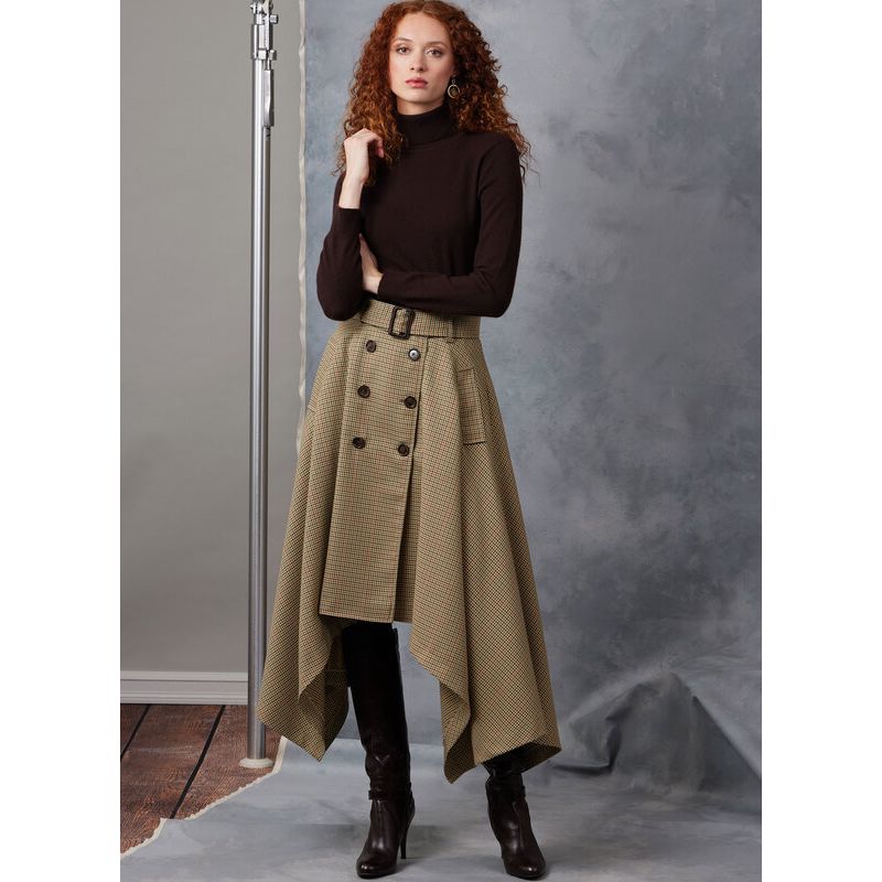 Patron Vogue 2050 B5 (36-44) - Jupe midi portefeuille avec ceinture