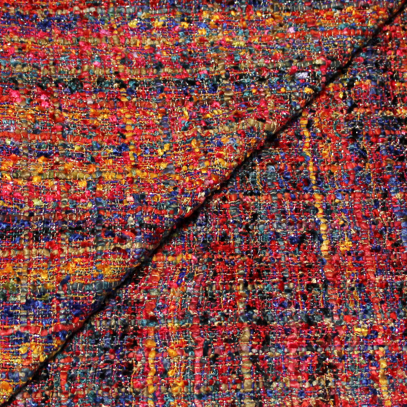 Tweed soie & viscose - Multicolore éclat de feu