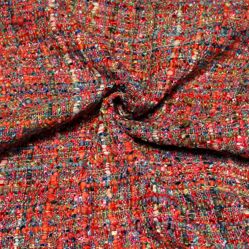 Tweed soie & viscose - Multicolore ton chaud