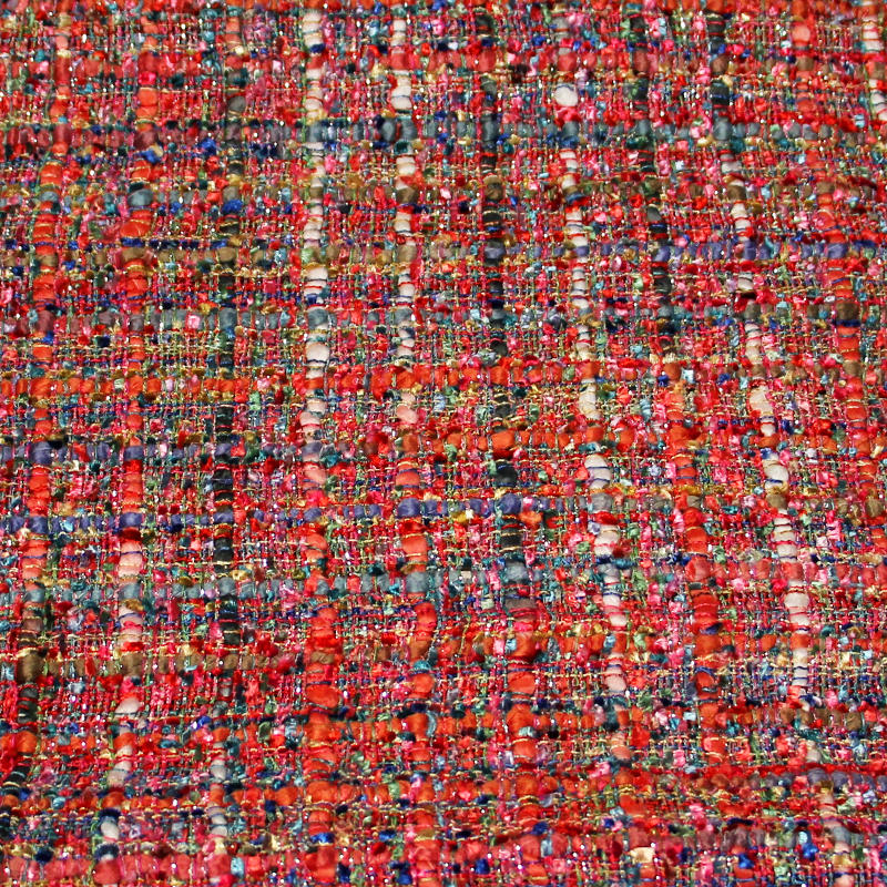 Tweed soie & viscose - Multicolore ton chaud