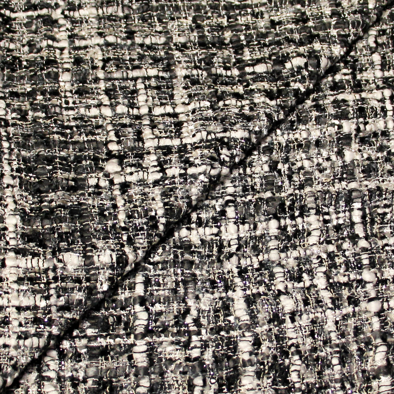 Tweed soie & viscose - Noir & blanc