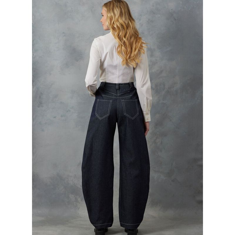 Patron Vogue 2051 H5 (34-42) - Pantalon taille haute à jambes larges avec poches