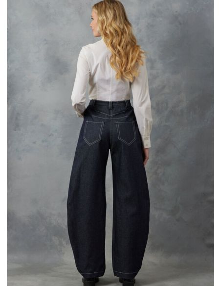 Patron Vogue 2051 H5 (34-42) - Pantalon taille haute à jambes larges avec poches