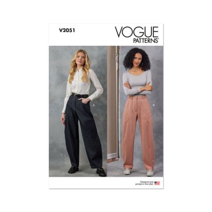 Patron Vogue 2051 H5 (34-42) - Pantalon taille haute à jambes larges avec poches