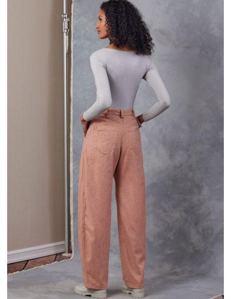 Patron Vogue 2051 H5 (34-42) - Pantalon taille haute à jambes larges avec poches