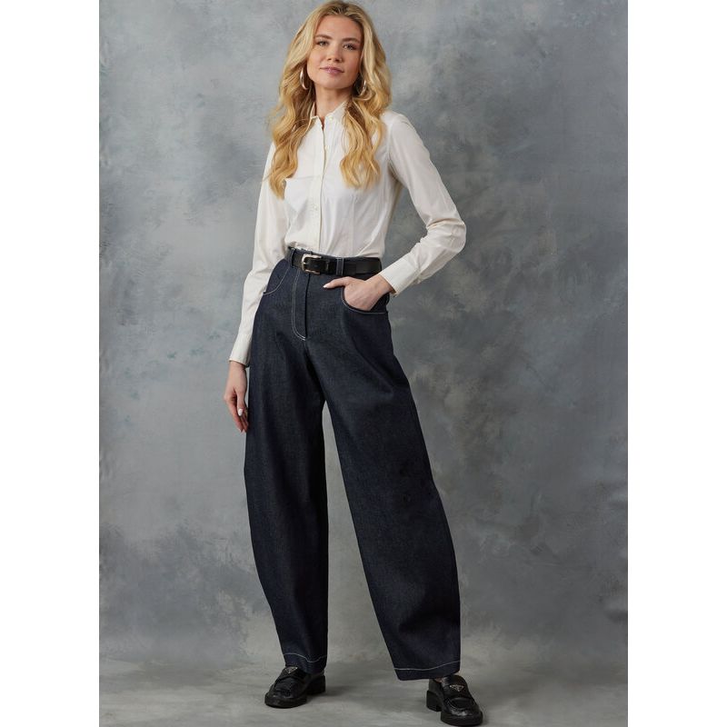 Patron Vogue 2051 H5 (34-42) - Pantalon taille haute à jambes larges avec poches