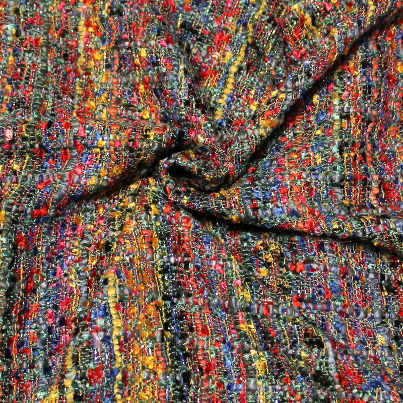 Tweed soie & viscose - Multicolore ton froid