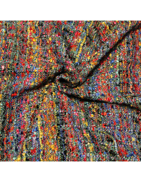 Tweed soie & viscose - Multicolore ton froid