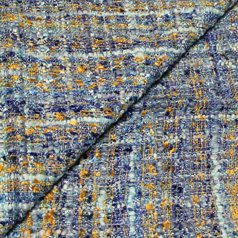 Tweed soie & viscose - Camaïeu de bleu